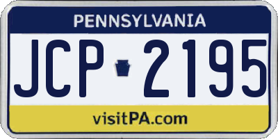 PA license plate JCP2195