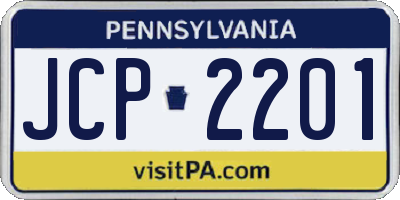 PA license plate JCP2201