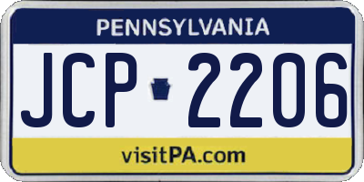 PA license plate JCP2206
