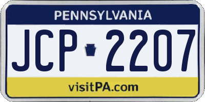 PA license plate JCP2207