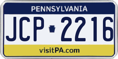 PA license plate JCP2216