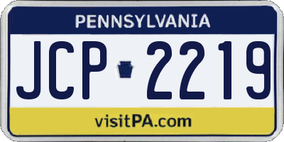 PA license plate JCP2219