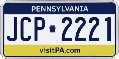 PA license plate JCP2221