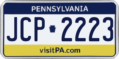 PA license plate JCP2223