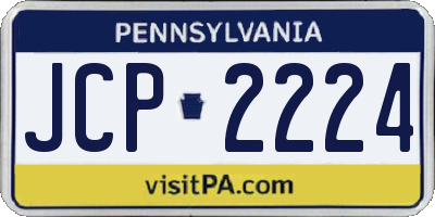 PA license plate JCP2224