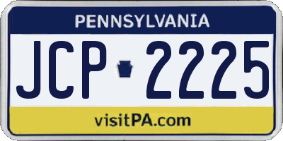 PA license plate JCP2225