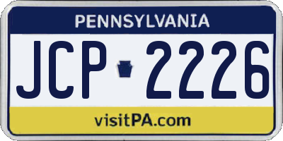 PA license plate JCP2226