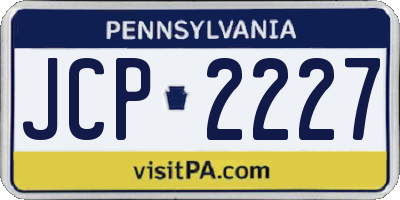 PA license plate JCP2227