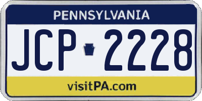 PA license plate JCP2228