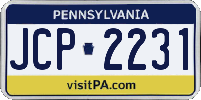 PA license plate JCP2231