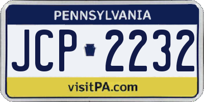 PA license plate JCP2232