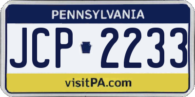 PA license plate JCP2233