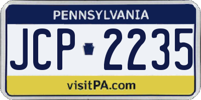 PA license plate JCP2235