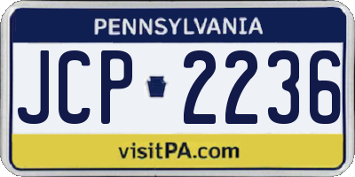 PA license plate JCP2236