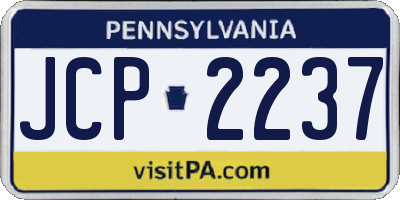 PA license plate JCP2237