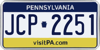 PA license plate JCP2251