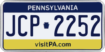 PA license plate JCP2252