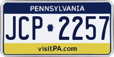 PA license plate JCP2257
