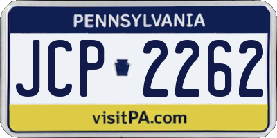 PA license plate JCP2262