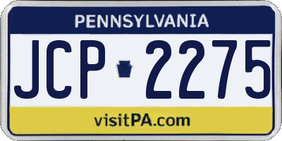 PA license plate JCP2275