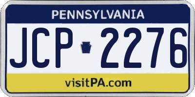 PA license plate JCP2276