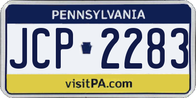 PA license plate JCP2283