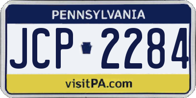 PA license plate JCP2284