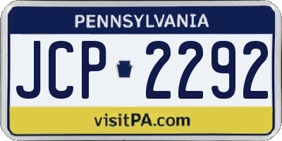 PA license plate JCP2292