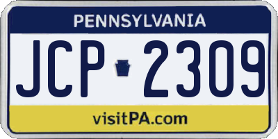 PA license plate JCP2309