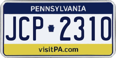 PA license plate JCP2310