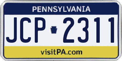 PA license plate JCP2311