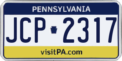 PA license plate JCP2317