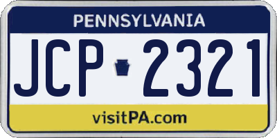 PA license plate JCP2321