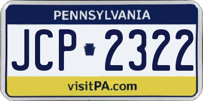PA license plate JCP2322