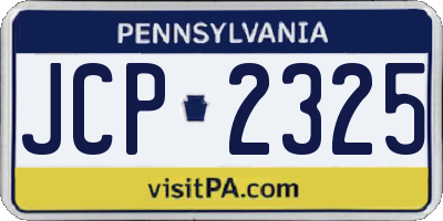 PA license plate JCP2325