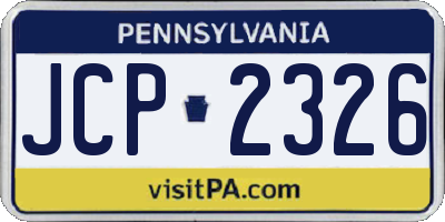PA license plate JCP2326