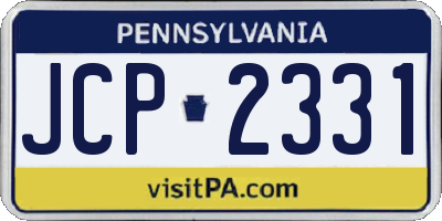 PA license plate JCP2331