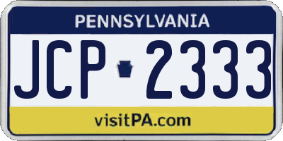 PA license plate JCP2333