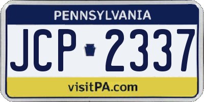 PA license plate JCP2337