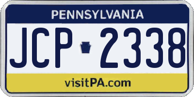 PA license plate JCP2338