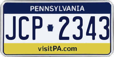 PA license plate JCP2343