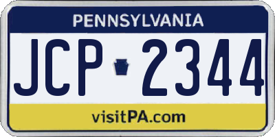 PA license plate JCP2344