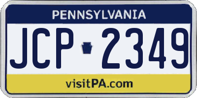 PA license plate JCP2349