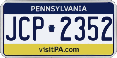 PA license plate JCP2352