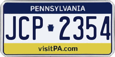 PA license plate JCP2354