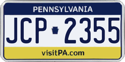 PA license plate JCP2355
