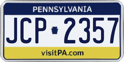 PA license plate JCP2357