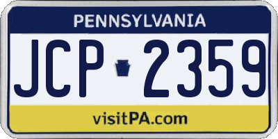 PA license plate JCP2359