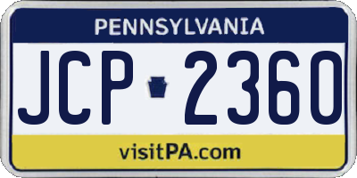 PA license plate JCP2360