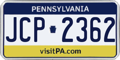 PA license plate JCP2362